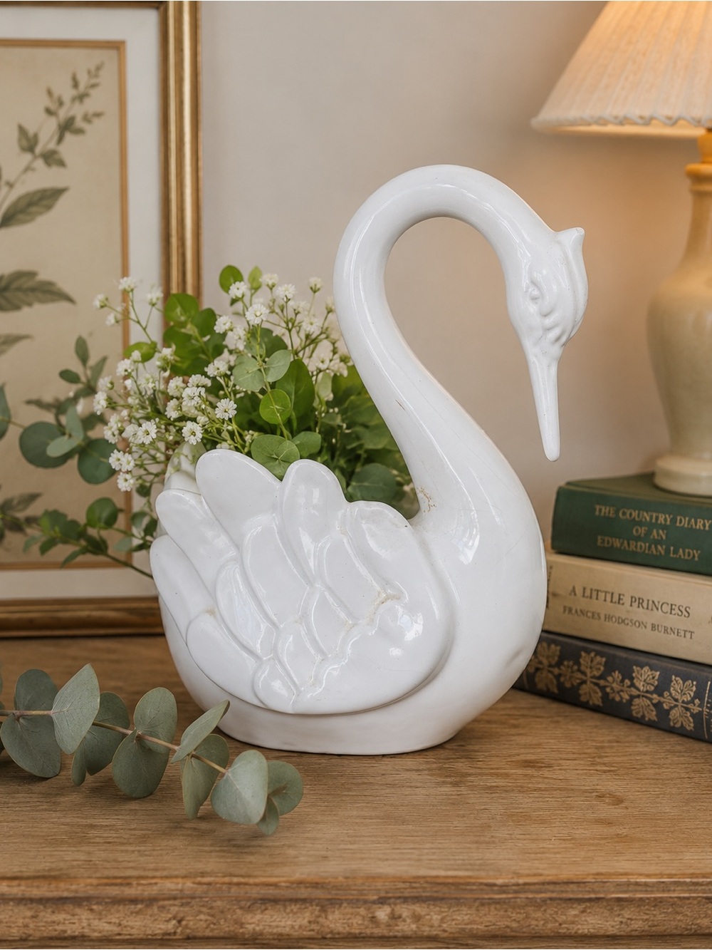 Vintage White Ceramic Swan Planter Vase – Pereiras Portugal Pottery